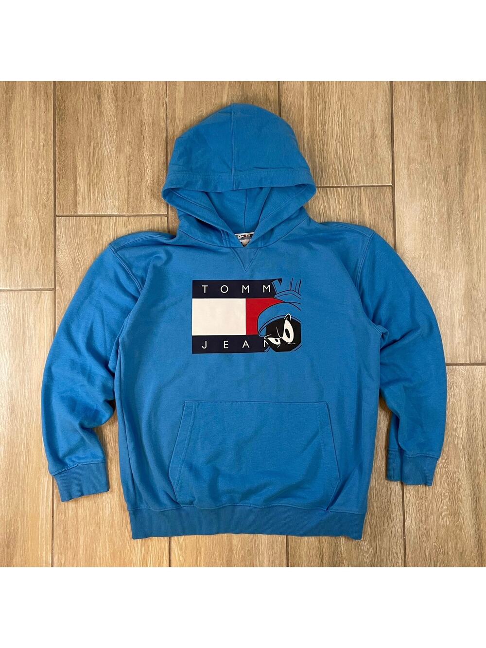 Tommy Jeans x Space Jam A New Legacy Hoodie Youth XL Blue Logo Sweatshirt